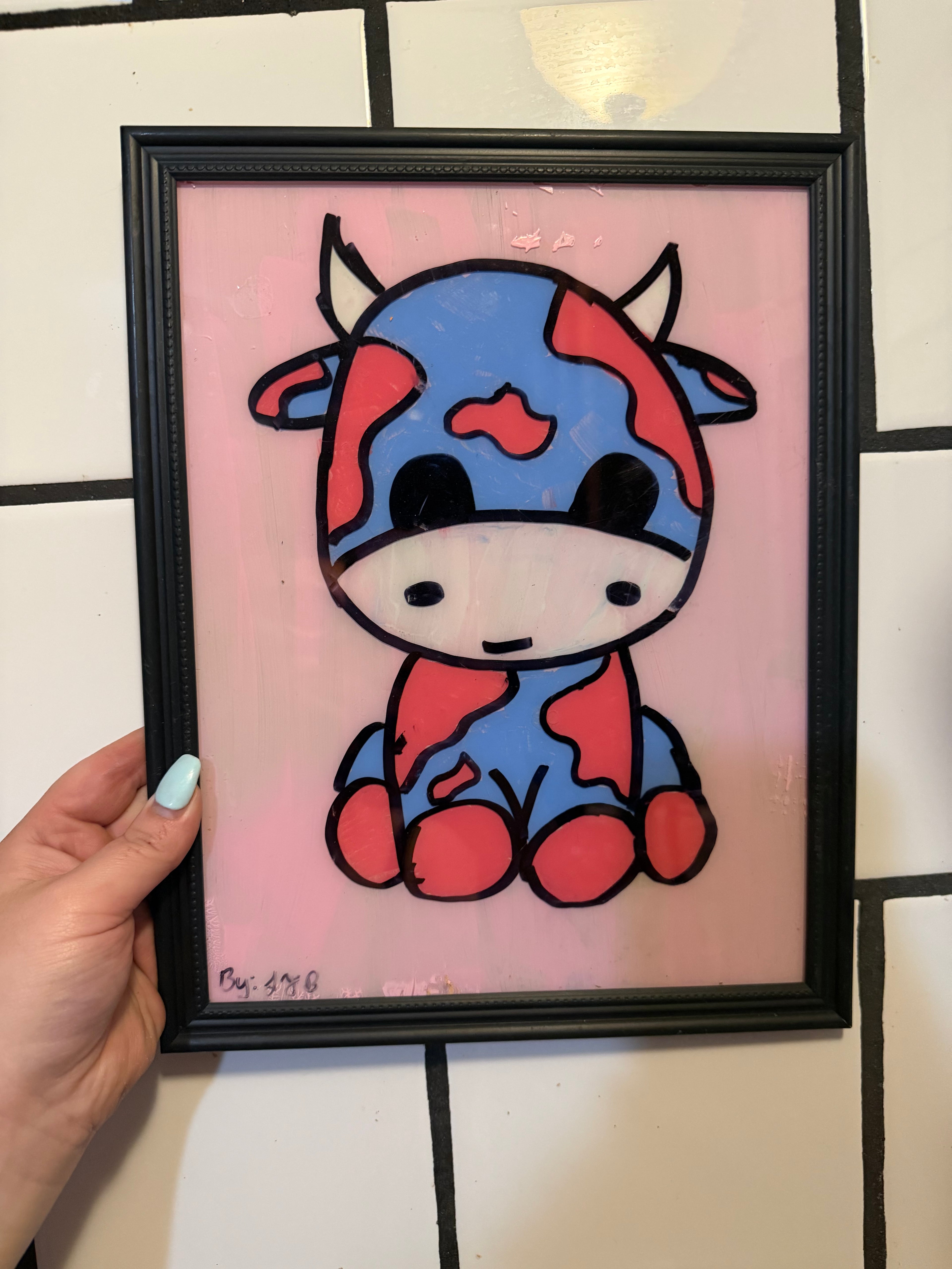 Glass Painting: Cow