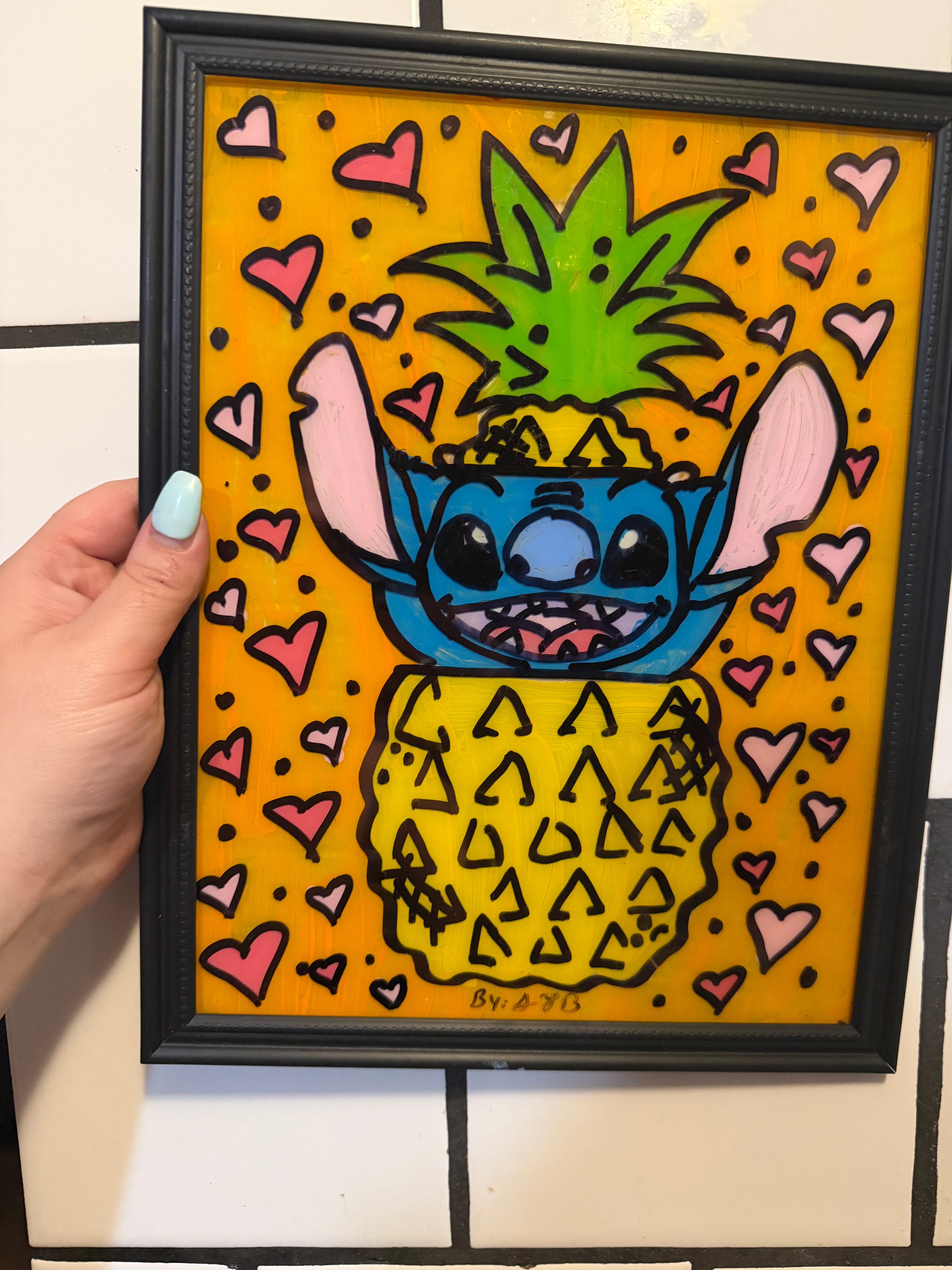 Glass Painting: Pineapple Alien
