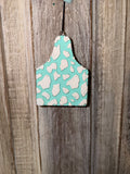 Cow tag blue and white